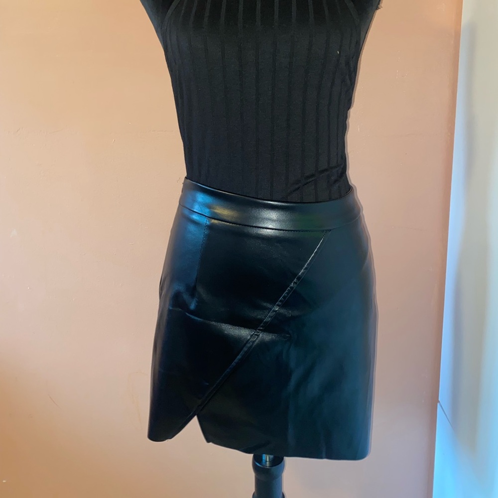 Faux leather skirt